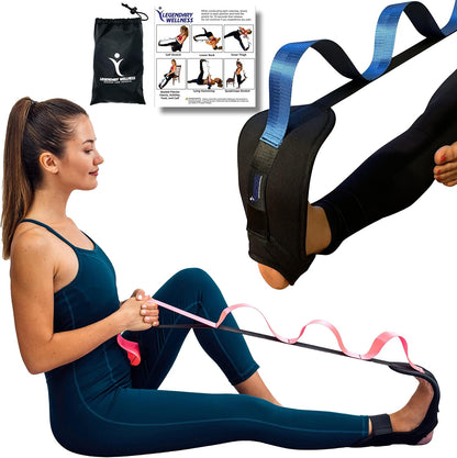 Stretching Strap Hamstring Stretcher - Stretching Equipment, Stretching Bands, Foot Stretcher, Calf Stretcher, Leg Stretcher, Ankle Stretcher Stretch Band, Ligament Stretching Belt, Stretch Strap