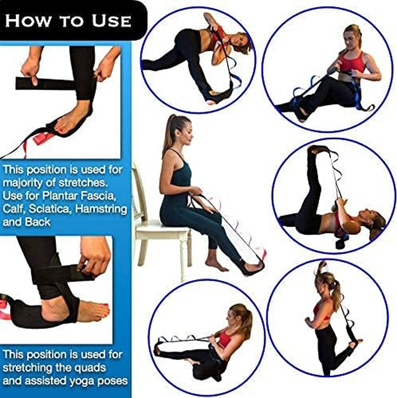 Stretching Strap Hamstring Stretcher - Stretching Equipment, Stretching Bands, Foot Stretcher, Calf Stretcher, Leg Stretcher, Ankle Stretcher Stretch Band, Ligament Stretching Belt, Stretch Strap