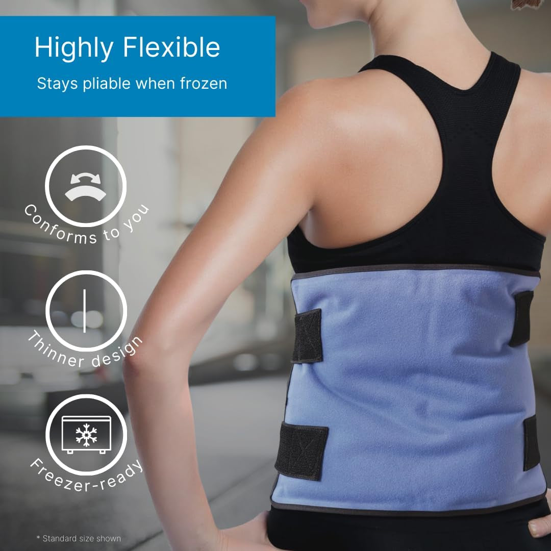 Flexikold Ice Packs for Injuries Reusable with Straps – Cold Compress Gel Cold Pack, Ice Pack for Knee, – Flexible Medical Ice Wrap for Back, Shoulders, Legs, Muscle Pain – Standard – 2 Pk