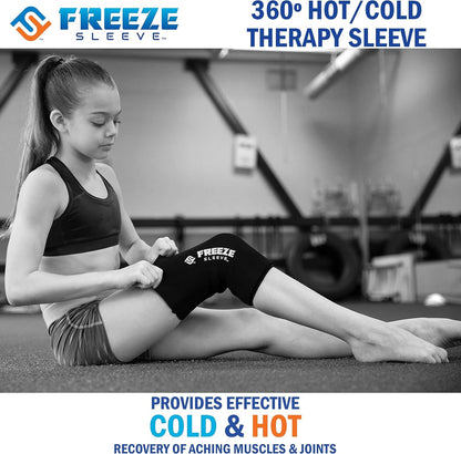 Ice & Heat Therapy Compression Sleeve- Petite Reusable, Flexible Gel Hot/Cold Pack, 360 Coverage for Knee, Elbow, Ankle, Wrist- Turquoise, X-Small