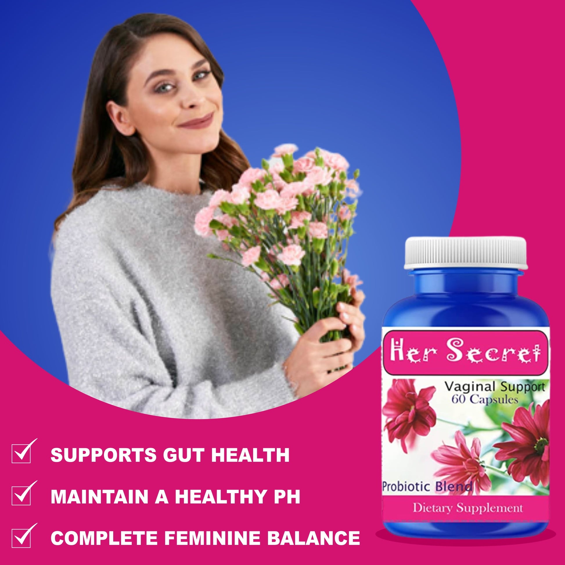 Probiotics Pills for Women, Support Gut Health & Women'S Health & Ph Balance