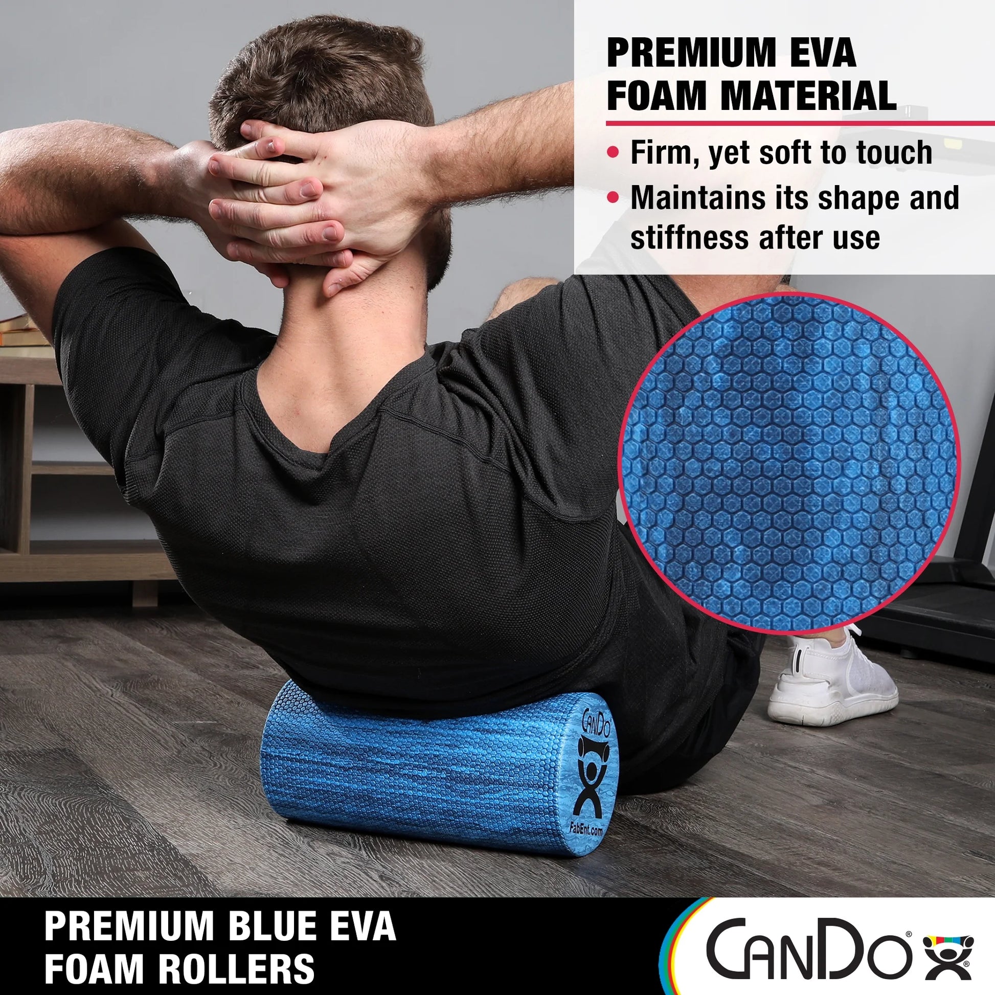 Cando Blue Marble High Density EVA Foam Roller for Muscle Restoration, Massage Therapy, Sport Recovery, and Physical Therapy. 6" X 12", Round